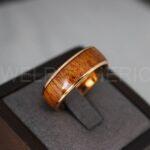 Wood Rings, Wood Wedding Bands, Wood Wedding Rings, 3 Piece Couple Set Tungsten Bands with Wood Inlay, Couple Rings, Matching Wood Rings - Image 4