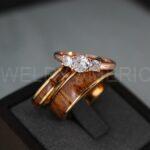 Wood Rings, Wood Wedding Bands, Wood Wedding Rings, 3 Piece Couple Set Tungsten Bands with Wood Inlay, Couple Rings, Matching Wood Rings