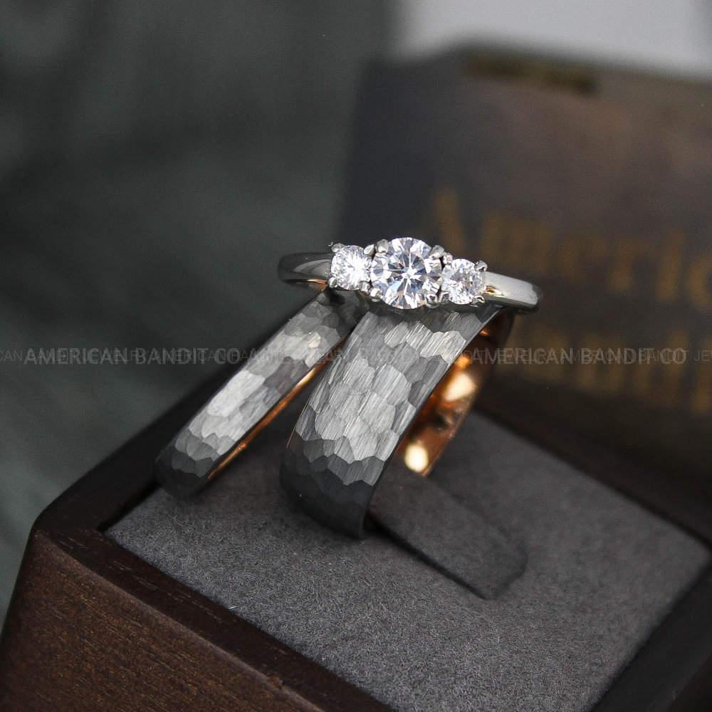 IMG_3884 Hammered Rings, Silver Wedding Rings, Silver Wedding Bands, Couple Rings, Couple Wedding Bands, Couple Wedding Rings, Matching Couple Rings - Image 1