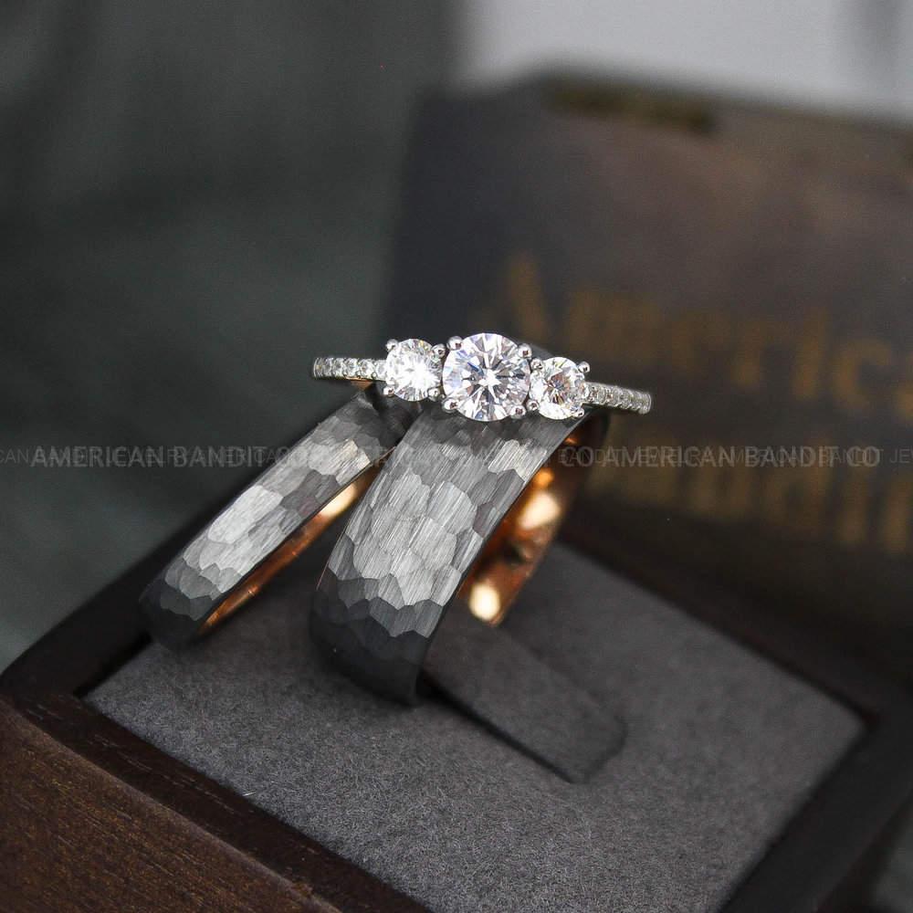 IMG_3885 Hammered Rings, Silver Wedding Rings, Silver Wedding Bands, Couple Rings, Couple Wedding Bands, Couple Wedding Rings, Matching Couple Rings - Image 1