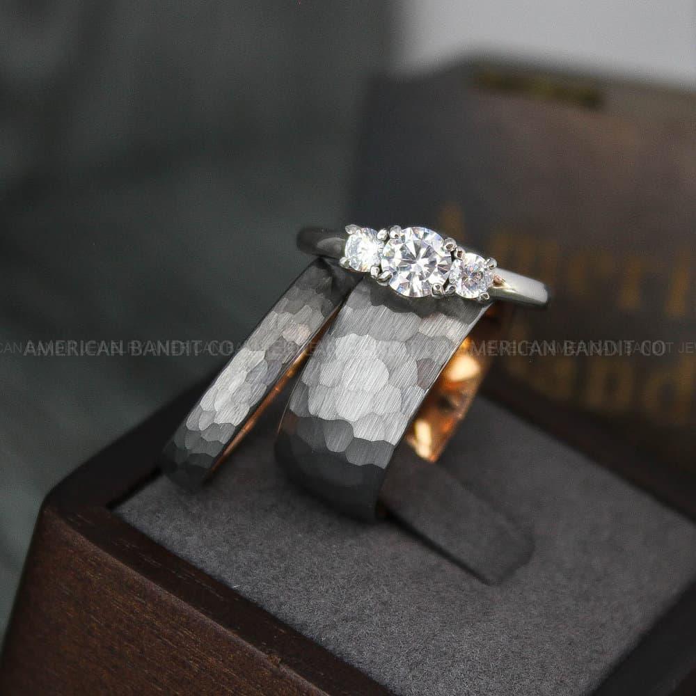 IMG_3893 Hammered Rings, Silver Wedding Rings, Silver Wedding Bands, Couple Rings, Couple Wedding Bands, Couple Wedding Rings, Matching Couple Rings - Image 1