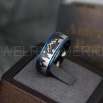 Forest Ring, Mountain Range Ring, Mountains Scene Ring, Wolf Ring, Bears Ring, Hunting Wedding Band