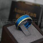 Hammered Ring, Blue Wedding Ring, Blue Wedding Band, Blue Hammered Wedding Ring - Image 4