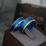 Hammered Ring, Blue Wedding Ring, Blue Wedding Band, Blue Hammered Wedding Ring - Image 2