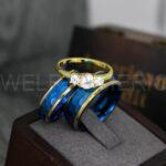 Hammered Rings, Blue Wedding Rings, Blue Wedding Bands, Couple Rings, Couple Wedding Bands, Couple Wedding Rings, Matching Couple Rings
