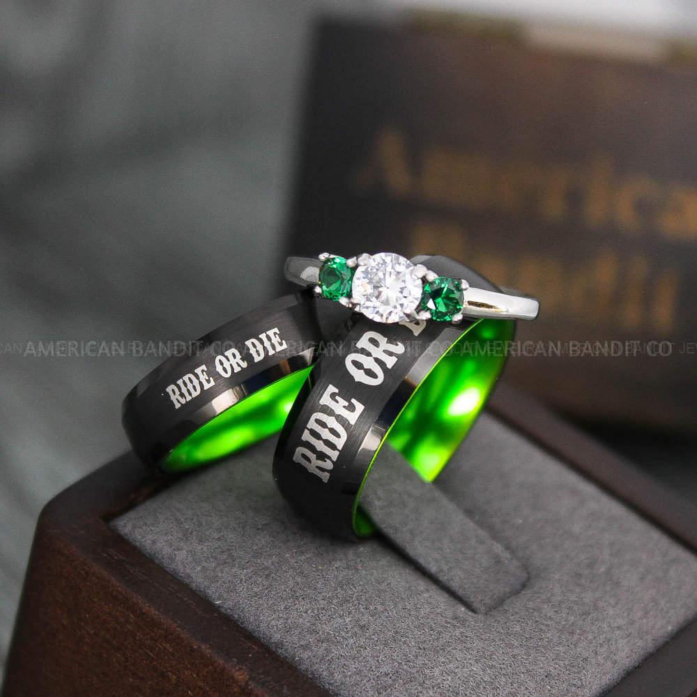 IMG_3933 Ride or Die Rings, Ride or Die, Ride or Die Wedding Rings, Ride or Die Wedding Bands, Black Wedding Rings, Black Wedding Bands, Biker Rings - Image 1