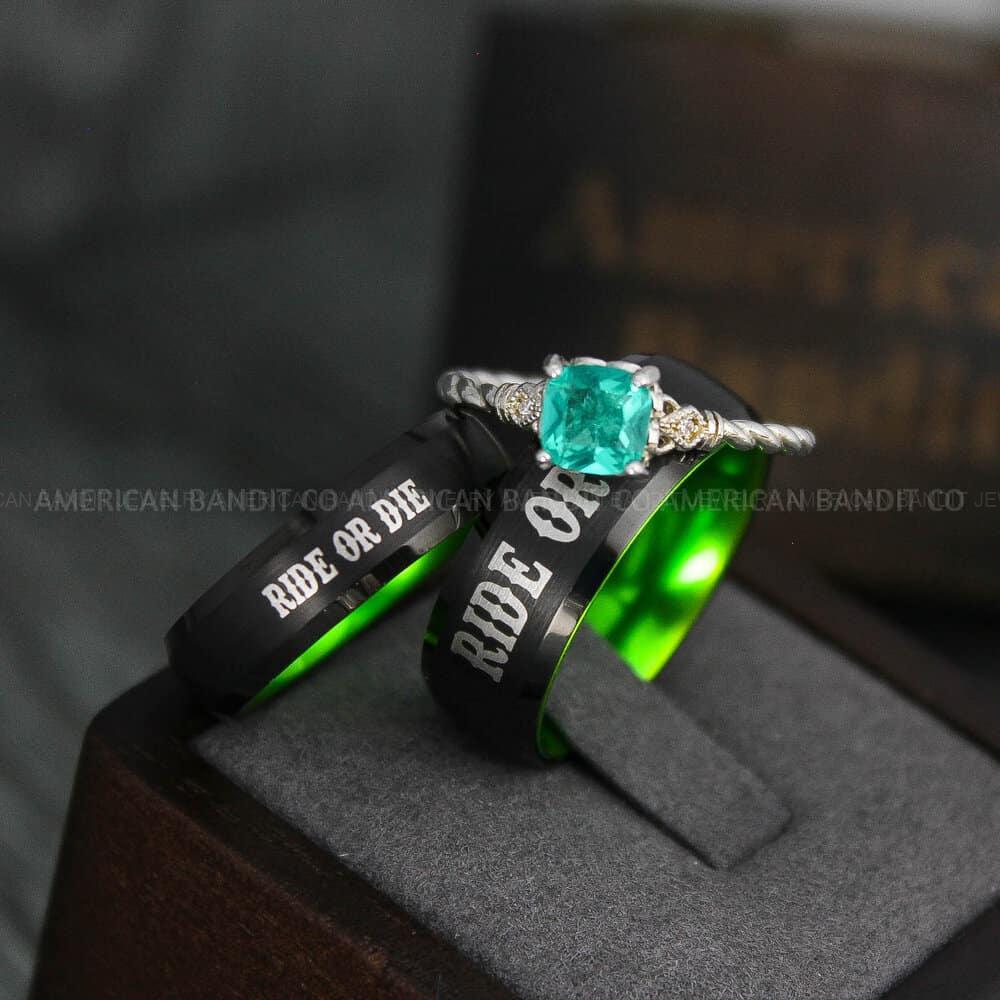 IMG_3937 Ride or Die Rings, Ride or Die, Ride or Die Wedding Rings, Ride or Die Wedding Bands, Black Wedding Rings, Black Wedding Bands, Biker Rings - Image 1