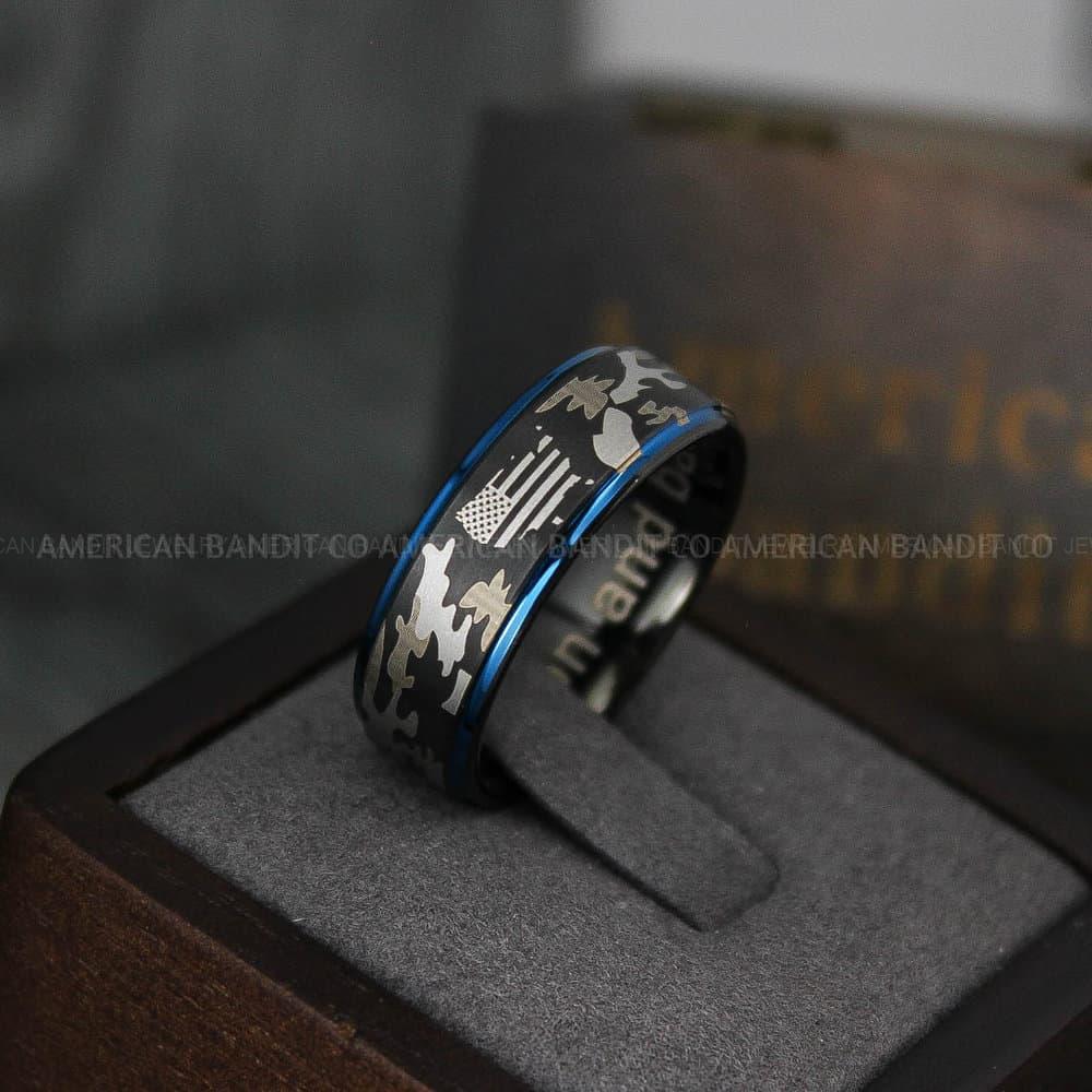 IMG_3948 American Flag Rings, Camo Rings, Army Rings, Military Ring, Military Jewelry, Army Couple, Army Wife, Army Husband, Military Wife - Image 1