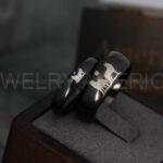 Howling Wolves Rings, Wolf Rings, Couple Rings, Black Rings, Black Tungsten Rings, Wolves Rings, Wolf Howl Rings, Black Wedding Bands - Image 2