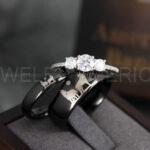 Howling Wolves Rings, Wolf Rings, Couple Rings, Black Rings, Black Tungsten Rings, Wolves Rings, Wolf Howl Rings, Black Wedding Bands