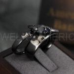 Howling Wolves Rings, Wolf Rings, Couple Rings, Black Rings, Black Tungsten Rings, Wolves Rings, Wolf Howl Rings, Black Wedding Bands