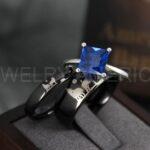 Howling Wolves Rings, Wolf Rings, Couple Rings, Black Rings, Black Tungsten Rings, Wolves Rings, Wolf Howl Rings, Black Wedding Bands