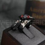 Howling Wolves Rings, Wolf Rings, Couple Rings, Black Rings, Black Tungsten Rings, Wolves Rings, Wolf Howl Rings, Black Wedding Bands