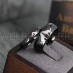Howling Wolves Ring, Wolf Ring, Black Ring, Black Tungsten Ring, Wolves Ring, Wolf Howl Ring, Black Wedding Band - Image 2