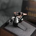 Howling Wolves Rings, Wolf Rings, Couple Rings, Black Rings, Black Tungsten Rings, Wolves Rings, Wolf Howl Rings, Black Wedding Bands