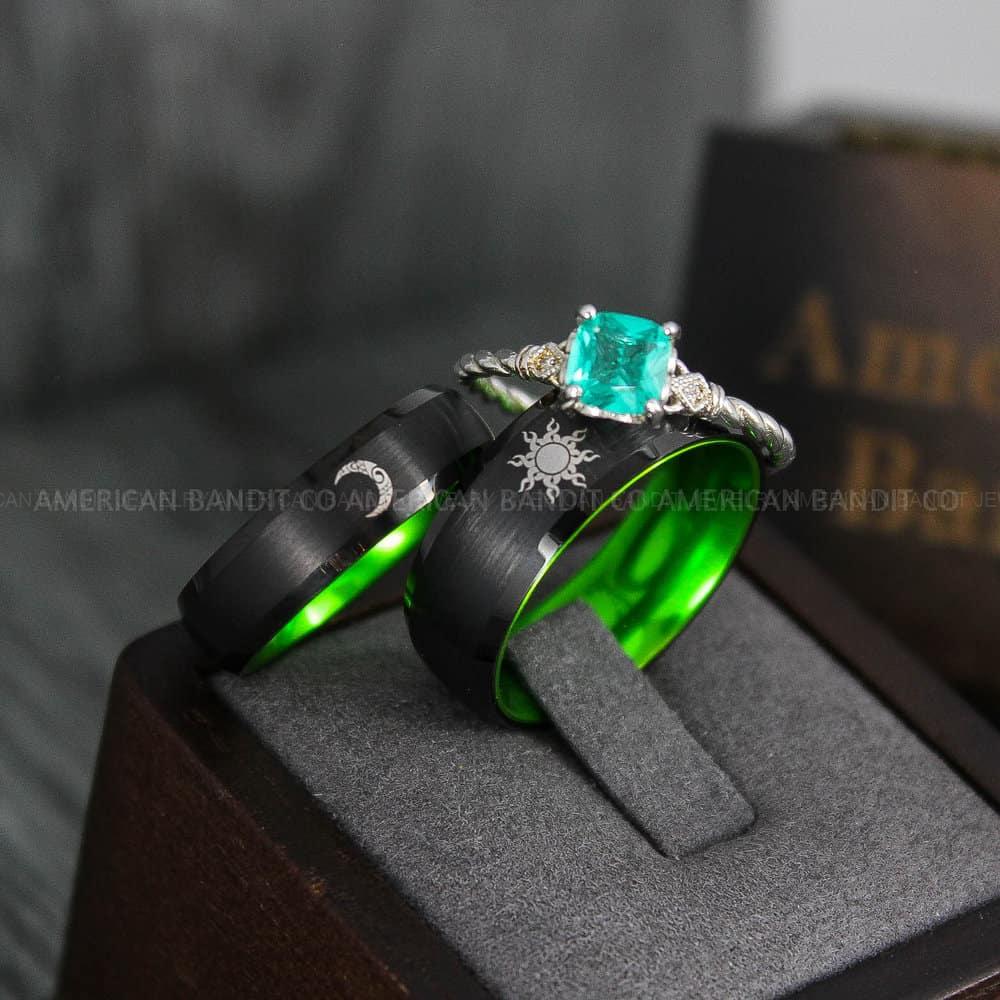 IMG_4011 Sun and Moon Rings, Sun and Moon Wedding Rings, Sun and Moon Wedding Bands, Sun and Moon Jewelry, Couple Rings, Matching Couple Rings - Image 1