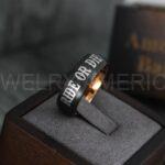 Ride or Die Ring, Ride or Die, Ride or Die Wedding Ring, Ride or Die Wedding Band, Black Wedding Ring, Black Wedding Band, Biker Ring
