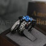 Celtic Knot Rings, Couple Rings Set, Couple Rings, Couple Wedding Bands, Celtic Rings, Irish Rings, Matching Ring, Couple Jewelry Black Rings