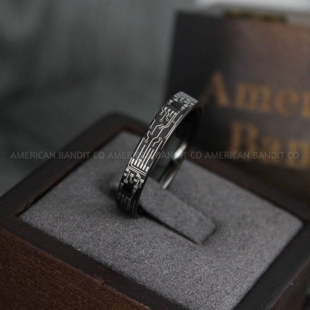 Circuit Board Ring, Circuit Board Wedding Band, Gamer Ring - American ...