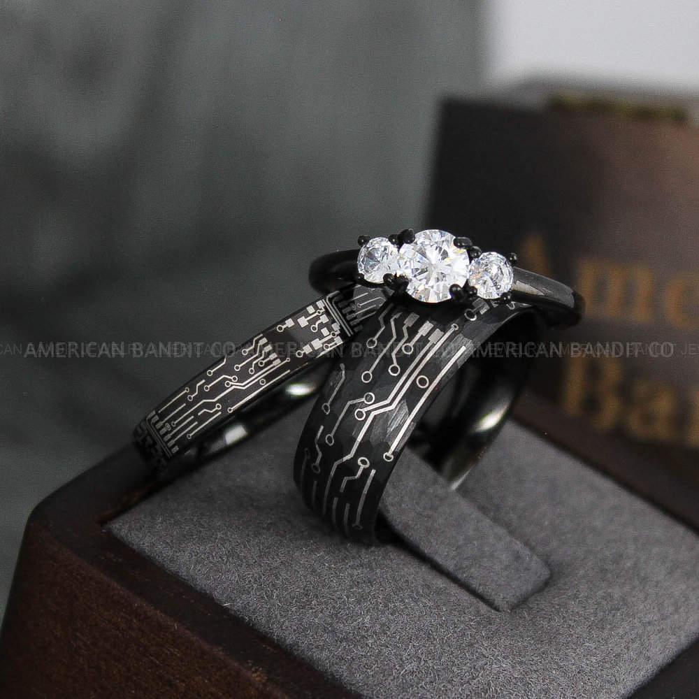 IMG_4042 Circuit Board Rings, Circuit Board Wedding Bands, Gamer Rings, Gamer Wedding Bands, Gamer Wedding Rings - Image 1