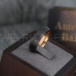 Hammered Ring, Black Wedding Ring, Black Wedding Band, Black Hammered Wedding Ring - Image 4