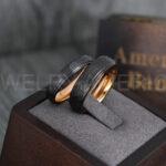 Hammered Ring, Black Wedding Ring, Black Wedding Band, Black Hammered Wedding Ring - Image 3