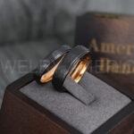 Hammered Ring, Black Wedding Ring, Black Wedding Band, Black Hammered Wedding Ring