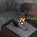 Hammered Ring, Black Wedding Ring, Black Wedding Band, Black Hammered Wedding Ring