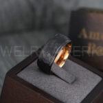 Hammered Ring, Black Wedding Ring, Black Wedding Band, Black Hammered Wedding Ring - Image 2