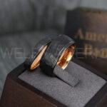 Hammered Ring, Black Wedding Ring, Black Wedding Band, Black Hammered Wedding Ring - Image 3