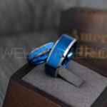 Blue Wedding Bands, Couple Rings, Couple Wedding Rings, Blue Wedding Bands, Blue Wedding Rings - Image 3