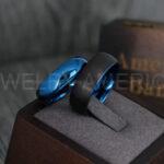 Blue Wedding Band, Black Wedding Band, Blue Wedding Ring, Black Wedding Ring