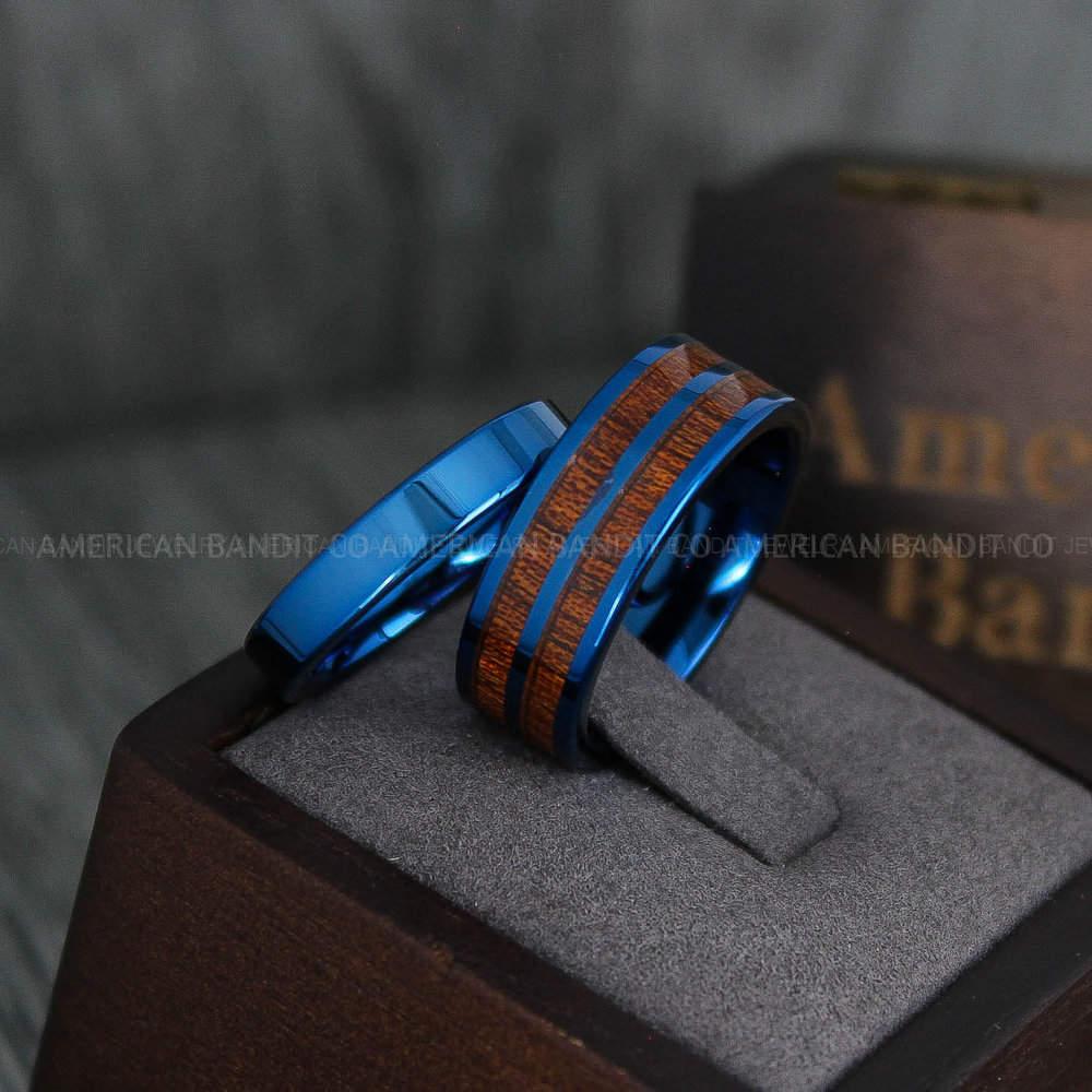 IMG_4146 Couple Rings, Matching Rings, Blue Rings, Blue Wedding Rings, Blue Wedding Bands, His and Her Rings, Couple Wedding Bands, Matching Rings - Image 1