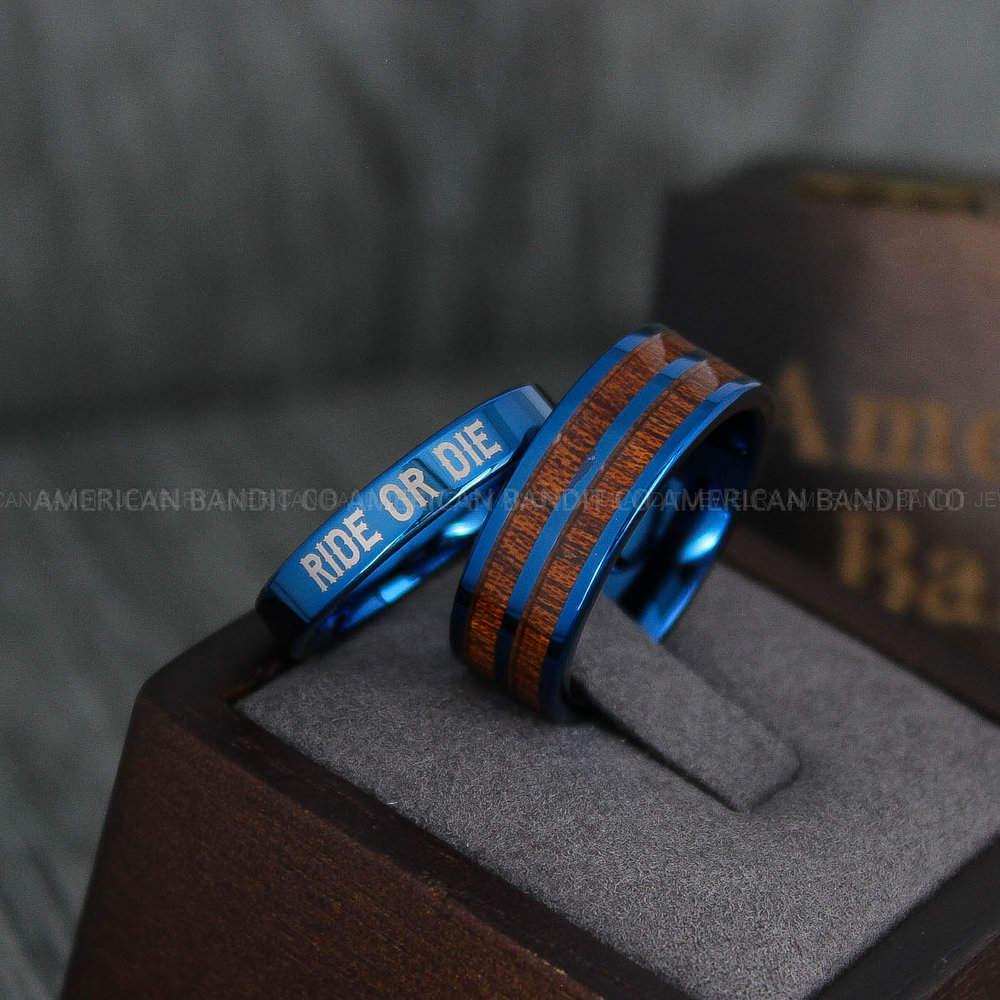 IMG_4147 Couple Rings, Matching Rings, Blue Rings, Blue Wedding Rings, Blue Wedding Bands, His and Her Rings, Couple Wedding Bands, Matching Rings - Image 1