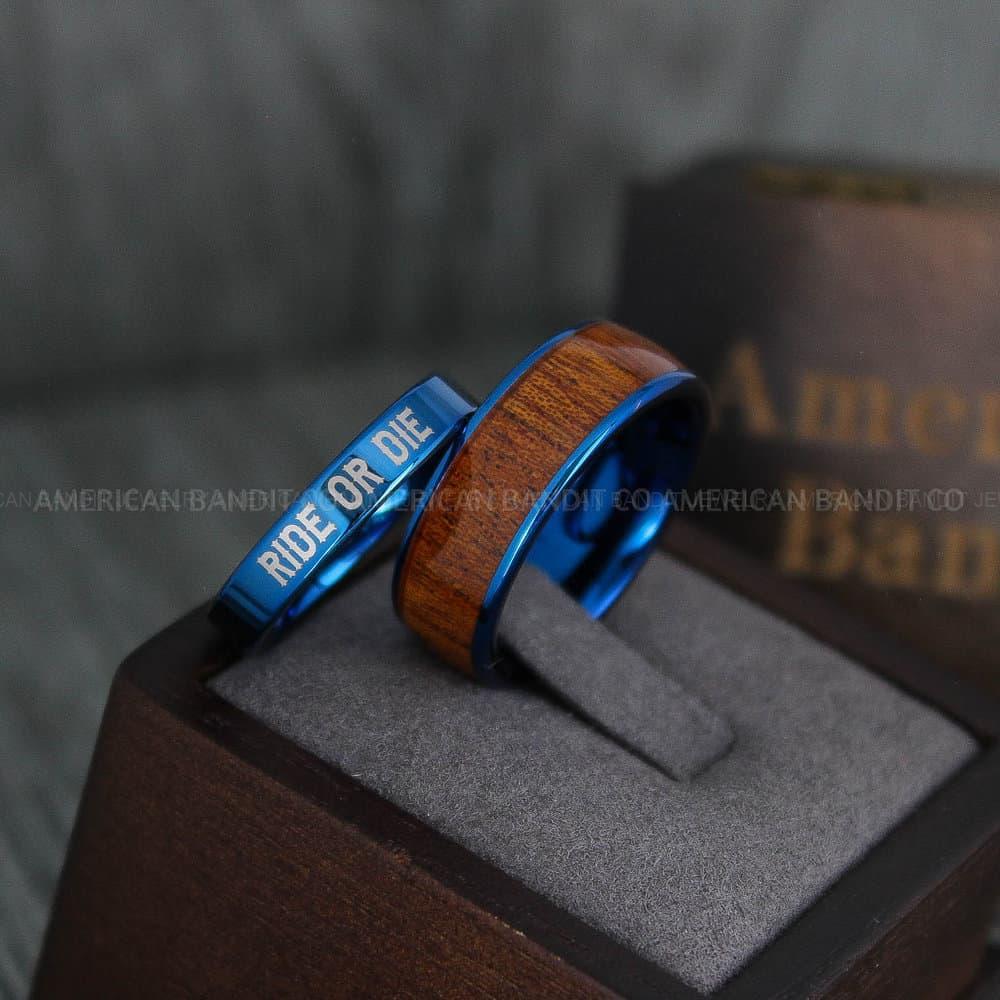 IMG_4151 Couple Rings, Matching Rings, Blue Rings, Blue Wedding Rings, Blue Wedding Bands, His and Her Rings, Couple Wedding Bands, Matching Rings - Image 1