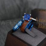 Couple Rings, Matching Rings, Blue Rings, Blue Wedding Rings, Blue Wedding Bands, His and Her Rings, Couple Wedding Bands, Matching Rings