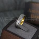 Damascus Steel Rings, Damascus Steel Wedding Rings, Damascus Steel Wedding Bands, Yellow Gold Wedding Rings, Yellow Gold Damascus Steel Wedding Rings - Image 5