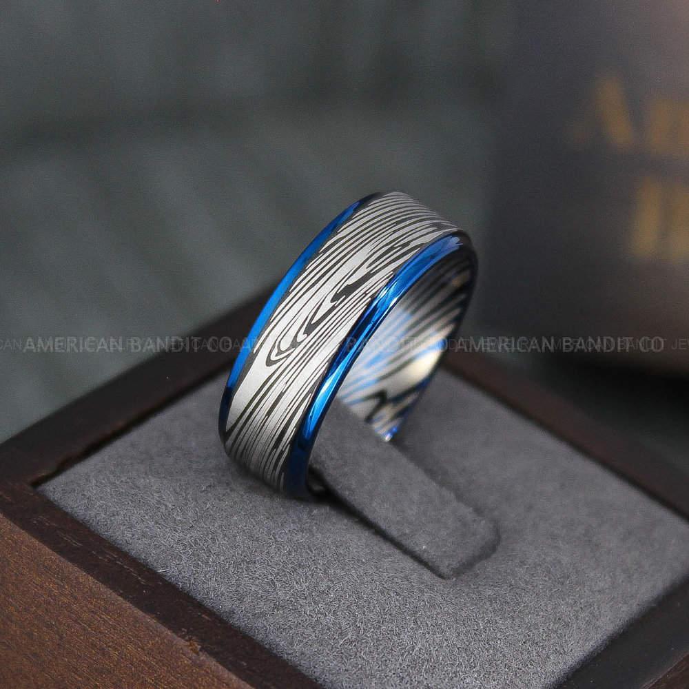 IMG_4196 Damascus Steel Ring, Damascus Steel Wedding Ring, Damascus Steel Wedding Band, Black Wedding Ring, Black Damascus Steel Wedding Ring - Image 1