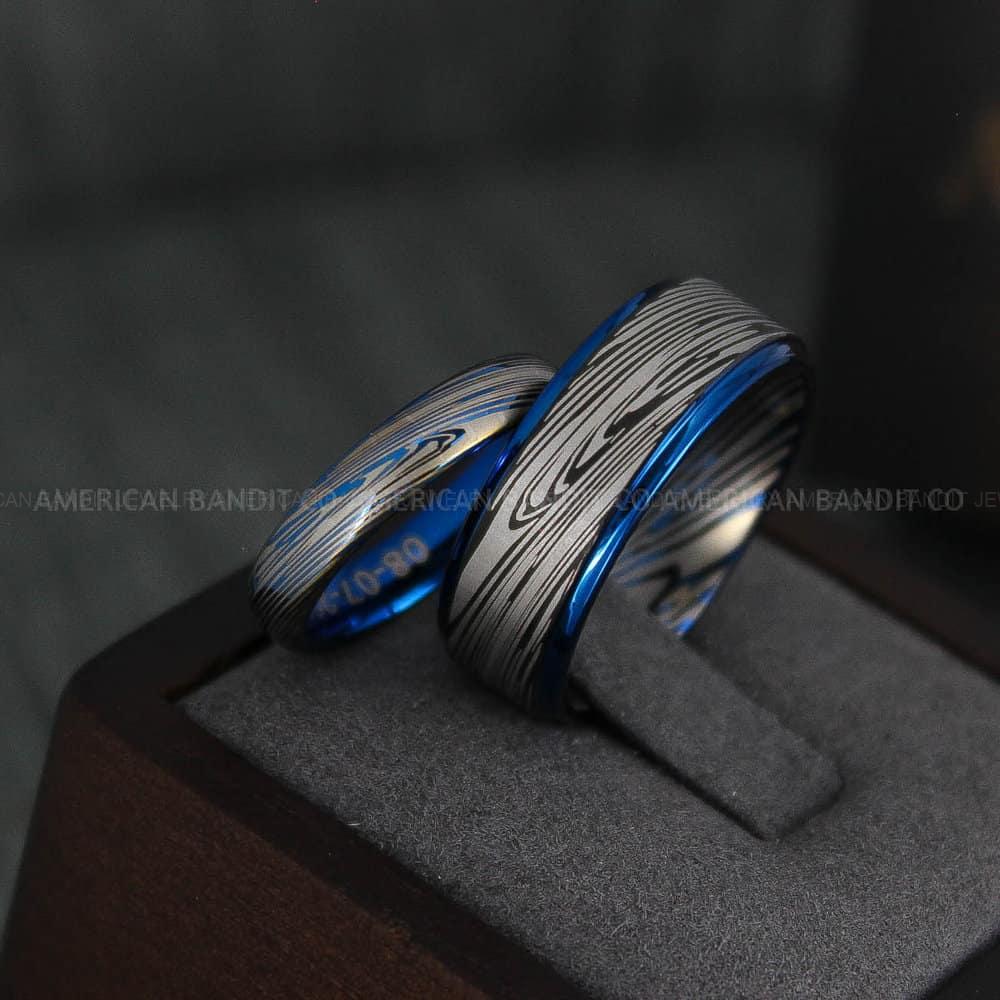 IMG_4197 Damascus Steel Rings, Damascus Steel Wedding Rings, Damascus Steel Wedding Bands, Black Wedding Rings, Black Damascus Steel Wedding Rings - Image 1