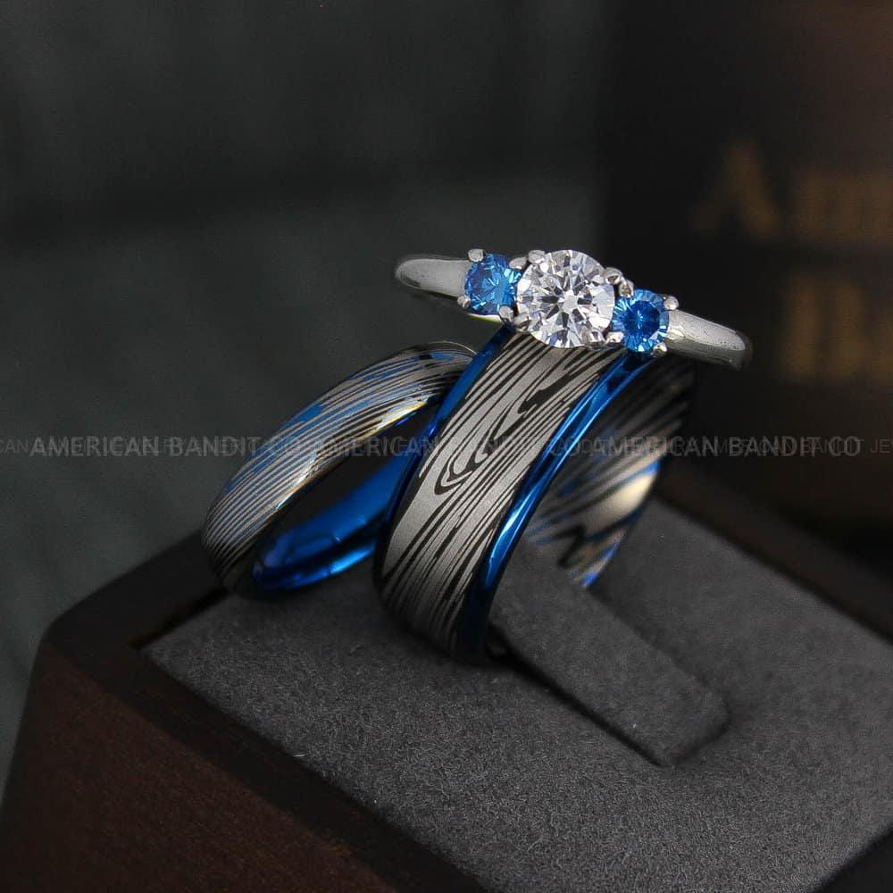 IMG_4200 Damascus Steel Rings, Damascus Steel Wedding Rings, Damascus Steel Wedding Bands, Black Wedding Rings, Black Damascus Steel Wedding Rings - Image 1