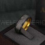 Damascus Steel Ring, Damascus Steel Wedding Ring, Damascus Steel Wedding Band, Black Wedding Ring, Black Damascus Steel Wedding Ring
