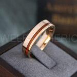 Wood Ring, Wood Wedding Ring, Wood Wedding Band, Rose Gold Wedding Ring, Rose Gold Wedding Band - Image 5