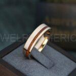 Wood Ring, Wood Wedding Ring, Wood Wedding Band, Rose Gold Wedding Ring, Rose Gold Wedding Band - Image 4