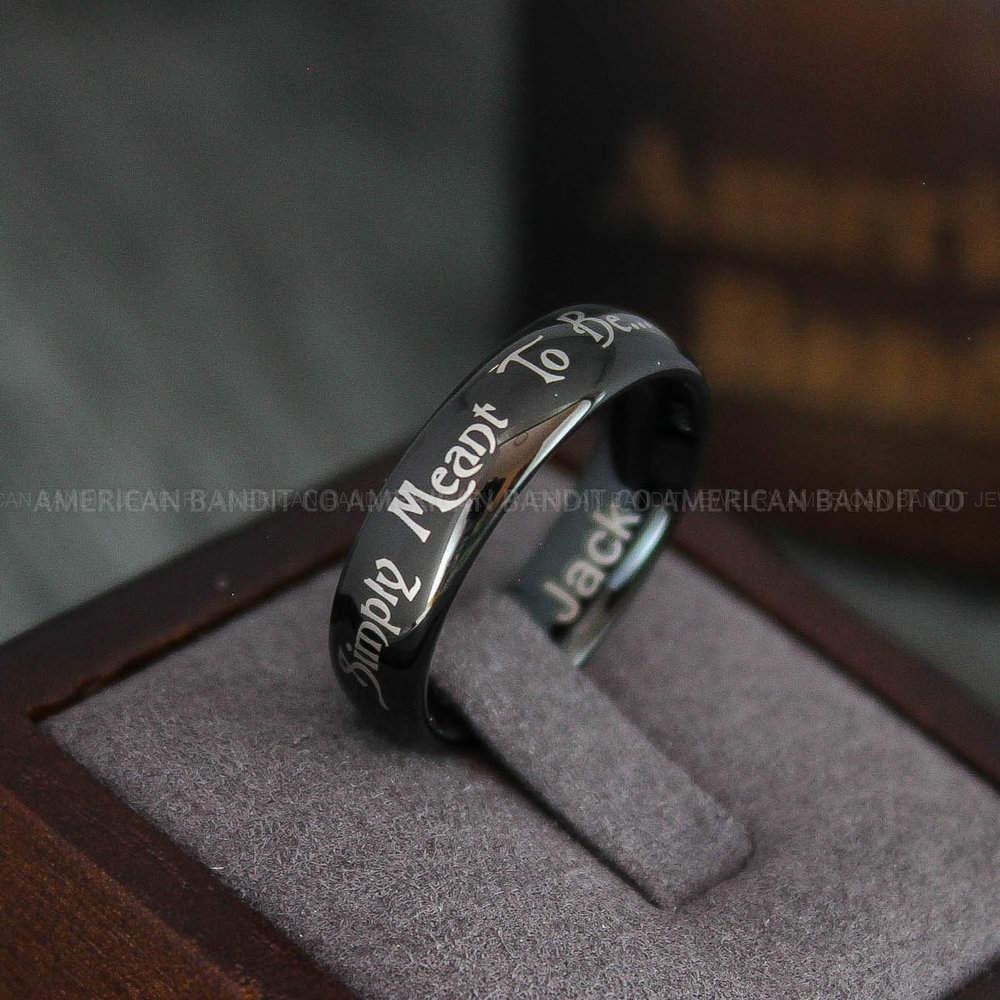 IMG_4295 Simply Meant To Be Ring, Black Wedding Band, Black Wedding Ring - Image 1