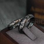Simply Meant To Be Rings, Black Wedding Bands, Black Wedding Rings, Couple Rings, Couple Jewelry, His and Her Rings, Matching Rings Couple Wedding Ring Couple Jewelry - Image 2
