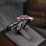 Simply Meant To Be Rings, Black Wedding Bands, Black Wedding Rings, Couple Rings, Couple Jewelry, His and Her Rings, Matching Rings Couple Wedding Ring Couple Jewelry