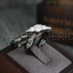 Simply Meant To Be Rings, Black Wedding Bands, Black Wedding Rings, Couple Rings, Couple Jewelry, His and Her Rings, Matching Rings Couple Wedding Ring Couple Jewelry