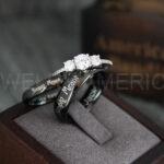 Simply Meant To Be Rings, Black Wedding Bands, Black Wedding Rings, Couple Rings, Couple Jewelry, His and Her Rings, Matching Rings Couple Wedding Ring Couple Jewelry