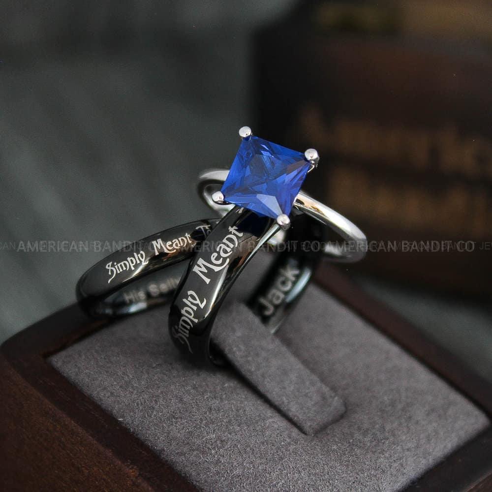 IMG_4309 Simply Meant To Be Rings, Black Wedding Bands, Black Wedding Rings, Couple Rings, Couple Jewelry, His and Her Rings, Matching Rings Couple Wedding Ring Couple Jewelry - Image 1