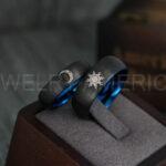 Sun and Moon Rings, Sun and Moon Wedding Rings, Sun and Moon Wedding Bands, Sun and Moon Jewelry, Couple Rings, Matching Couple Rings - Image 3